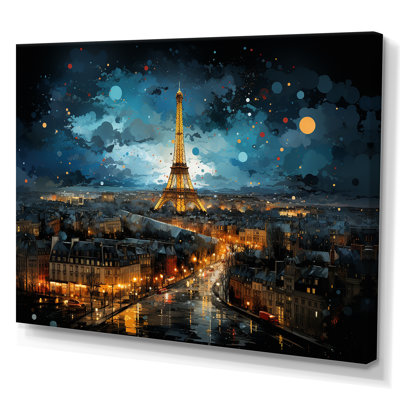 Vue nocturne de Paris de la Tour Eiffel - Art mural de la ville de Paris
