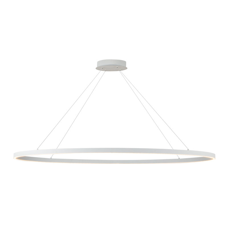 Ovale 1 - Light LED Unique/Statement Pendant, White, 1.5" H x 53.25" W x 27.625" D