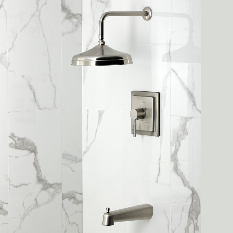 Kingston Brass Single-Handle Pressure Balanced Tub And Shower Faucet, Brushed Nickel