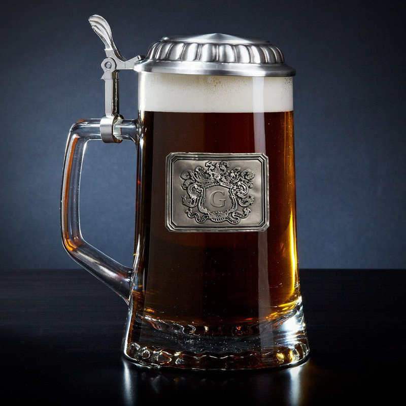 16 oz. Bière allemande avec couvercle en étain, Oui