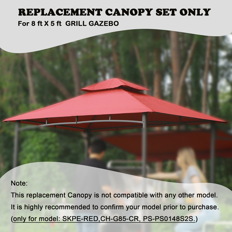 Grill Gazebo Replacement Canopy only for StarEcho Model: PS0148S2S, Red