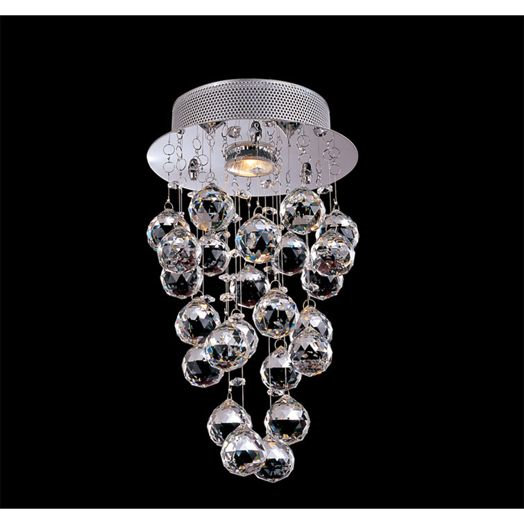 Damia Transitional 1-Light Crystal Flush Mount