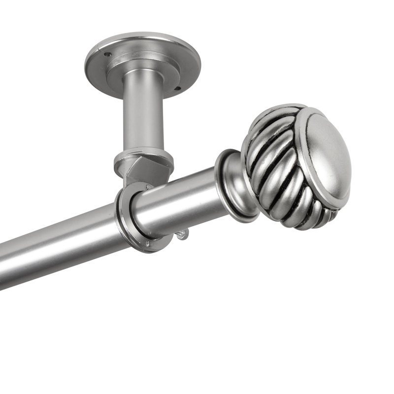 Tringle à rideaux simple réglable 1 po Blak, Nickel satiné, 160" - 240"