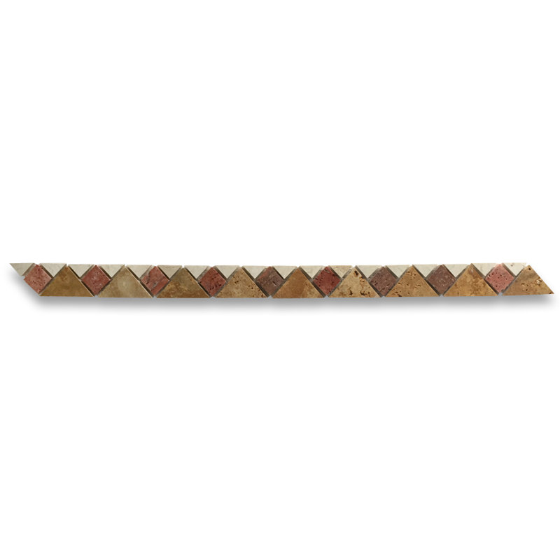 Chloe Gold 1.6X7.9 Marble Mosaic Border Listello Tile Polished