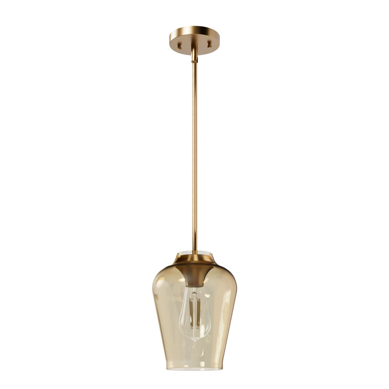 Vidria 1 - Light Single Jar Pendant, Brown, Gold