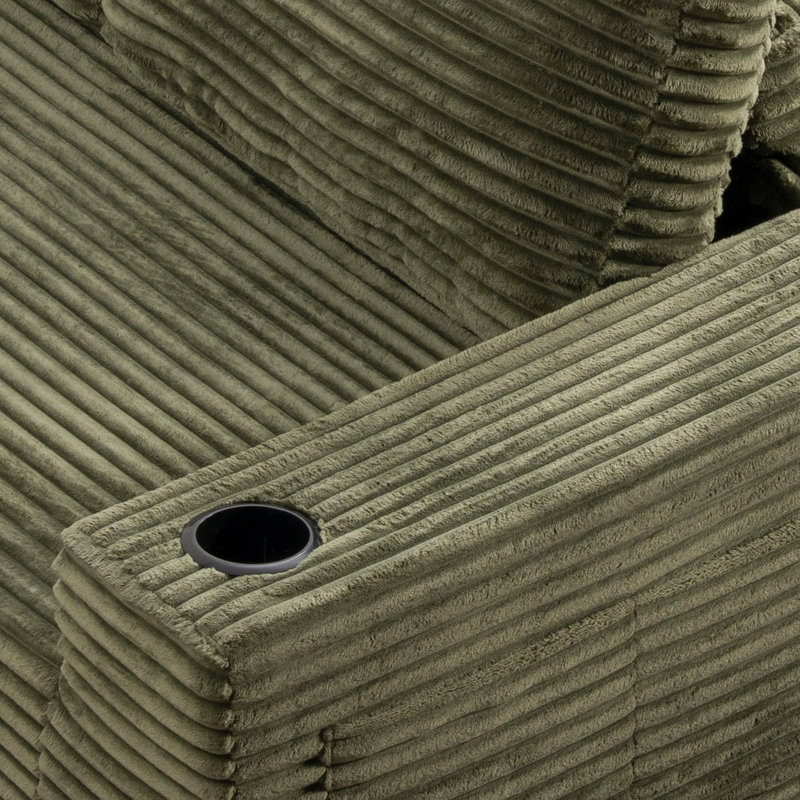 Canapé modulaire 104 po Cloud, Left Hand Facing, Velours côtelé vert