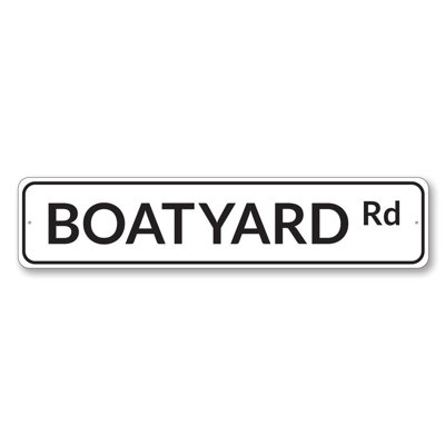 Enseigne en aluminium personnalisée Boatyard Road