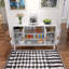Buffet de rangement en panneau de fibres à densité moyenne avec 4 portes, buffet multifonctionnel avec tablette ouverte et 2 tablettes réglables, armoire moderne avec crochets doubles, blanc-251408471