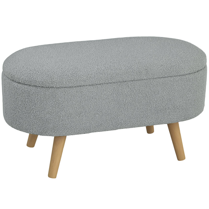 Godfried 82cm Wide Solid Colour Footstool Ottoman, Grey