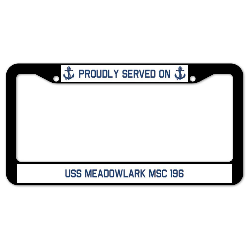 SignMission Proudly Served on USS MEADOWLARK MSC 196 Plate Frame Wayfair
