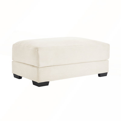 Luxurious Corduroy Sofa with Extra-Wide Armrests and Matching Ottoman for Comfort and Style in Modern Living Spaces