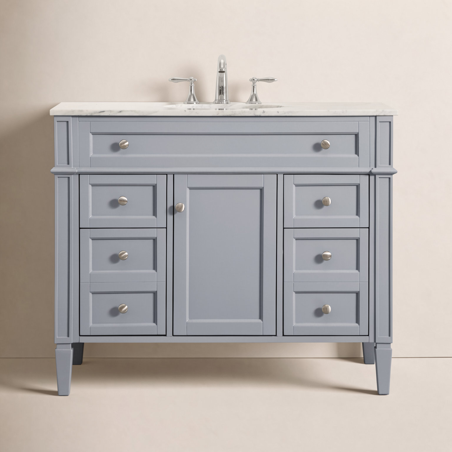 Rivers 42'' Single Bathroom Vanity, Gray