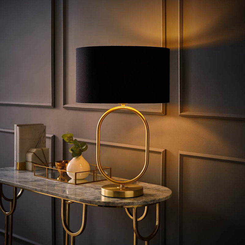 Alechandre Metal Table Lamp, No, Black