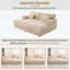 Très grand canapé-lit double surdimensionné avec revêtement moelleux, ports USB, porte-gobelets et coussins de soutien pour un confort ultime-133426621