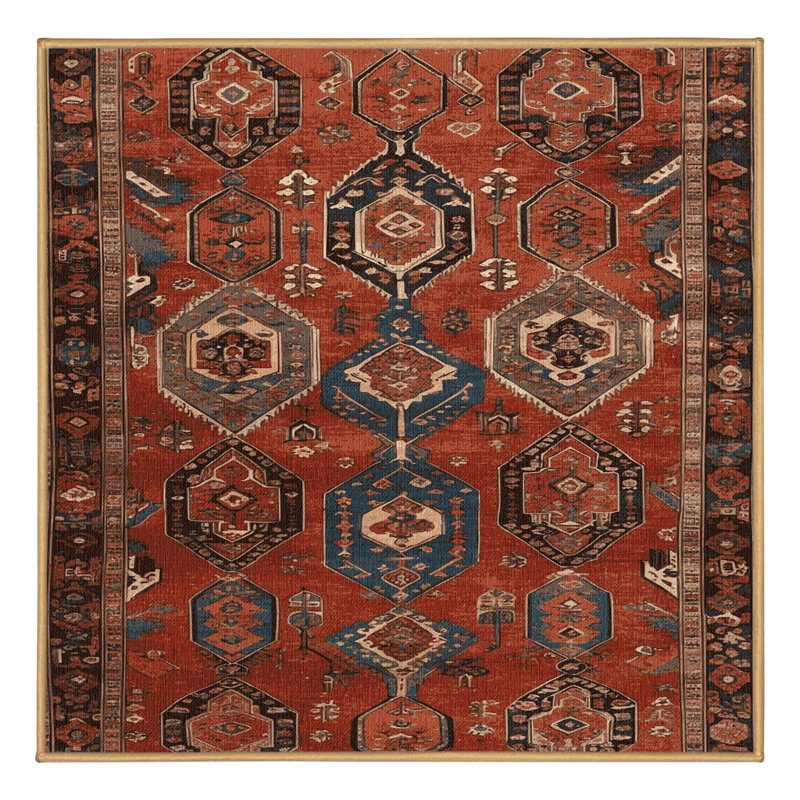 Tapis brun lavable à la machine, Carré 3 pi