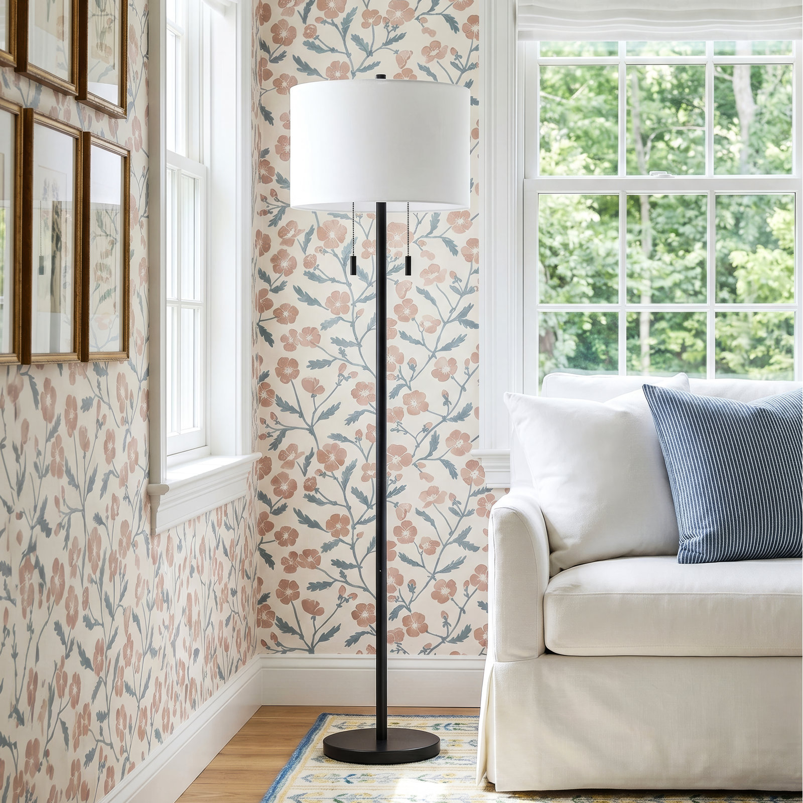 Senn 64'' Dimmable Floor Lamp, Matte Black