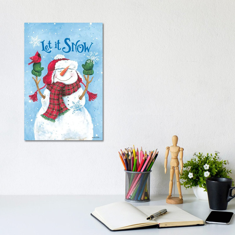 Let It Snow Snowman by Diane Kater - Gallery-Wrapped Canvas Giclée on Canvas, 30.48 cm H x 20.32 cm W x 1.905 cm D