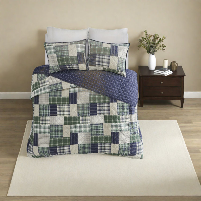 Ensemble de literie réversible rustique en microfibre pour la maison