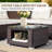 Patio 4-Piece Brown Wicker Conversation Set With Beige Cushions-414741976
