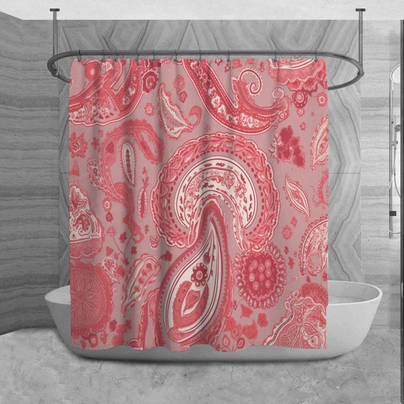 Levern Paisley Shower Curtain, H 93 po x l 70 po