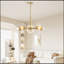 Lustre spoutnik moderne doré avec abat-jour en verre transparent-565290668-565290669-542798287