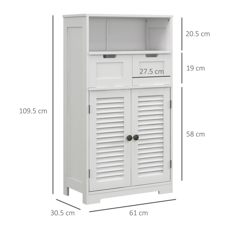 Anfernee Freestanding Bathroom Cabinet, White