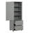 Grey Tall Freestanding Bathroom Storage Cabinet with Two Drawers & Adjustable Shelf, Painted MDF Board-999176616