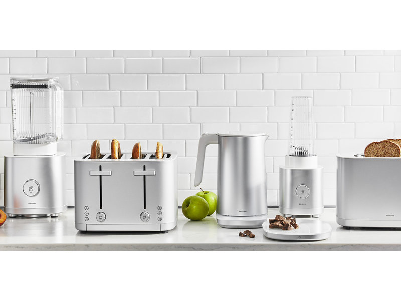Silver Stainless Steel 4-Slice Digital Toaster with Wide Slots