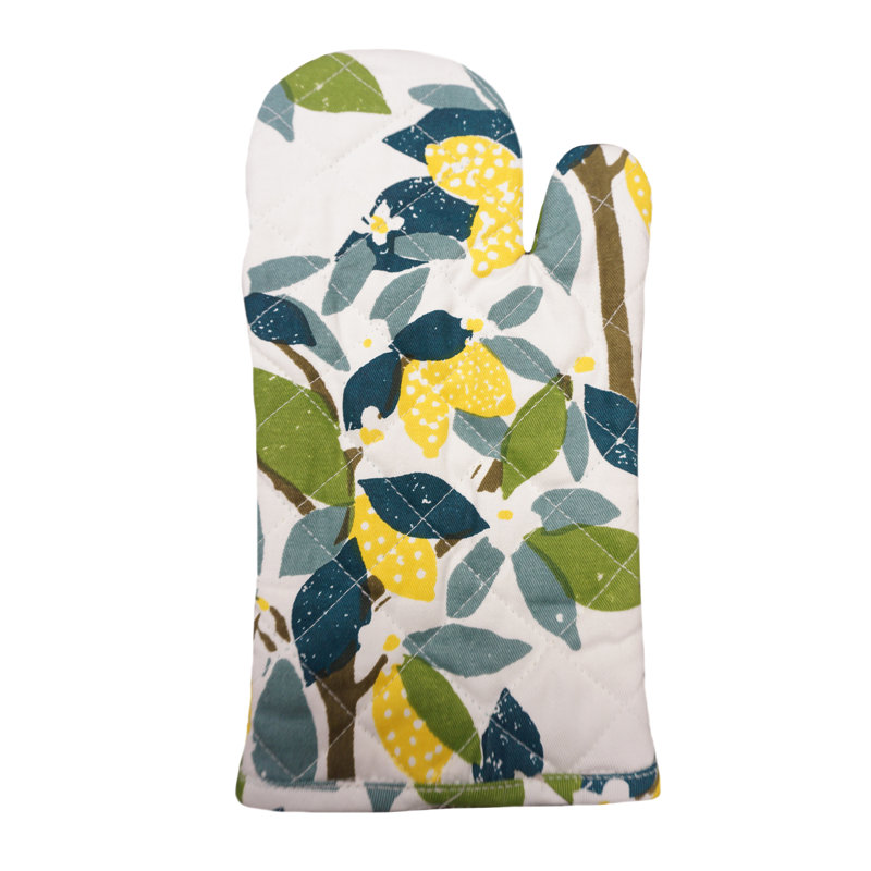 Home & Manor Floral Cotton Oven Mitt