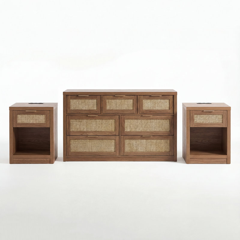 Dearbhaile Dresser & Nightstand Set, Special Walnut