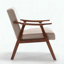 Fauteuil à oreilles Mid-Century - Tissu technique - Structure en bois d'hévéa-328621816