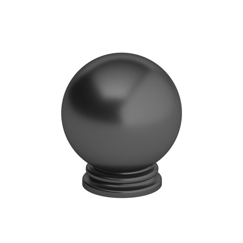 1 3/16" Diameter Round Knob, Matte Black