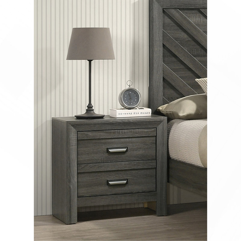 Table de bout de table de chevet contemporaine 1Pc avec deux tiroirs de rangement