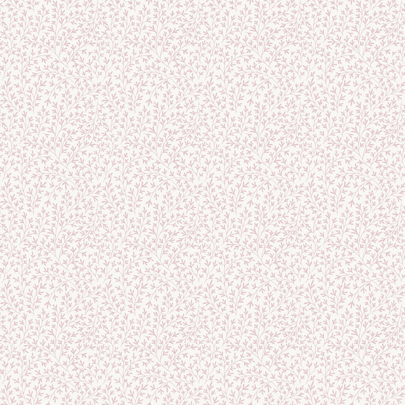 Rouleau de papier peint à petites feuilles Cottage Chic EcoDeco, Rose
