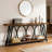 Vintage Industrial Hall Table With 2-Tier Storage, Sturdy Metal Frame And Versatile Design For Modern Homes-64979773