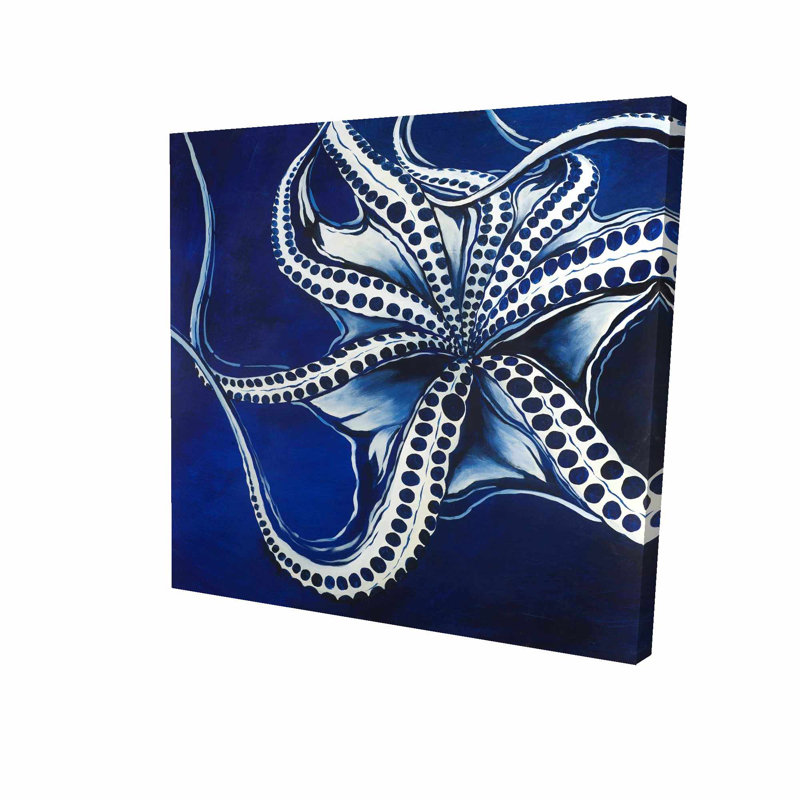 « octopus », reproduction de peinture à l’huile sur toile tendue, H 36 po x l 36 po x P 1,5 po