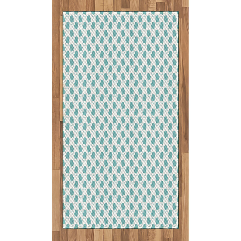 Turquoise High Density Long Fiber Poly Threads Decorative Area Rug Carpet, Rectangle 2'7" x 5'