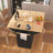 55.7" Large Kitchen Island With 2 Drop Leaf-2130272354