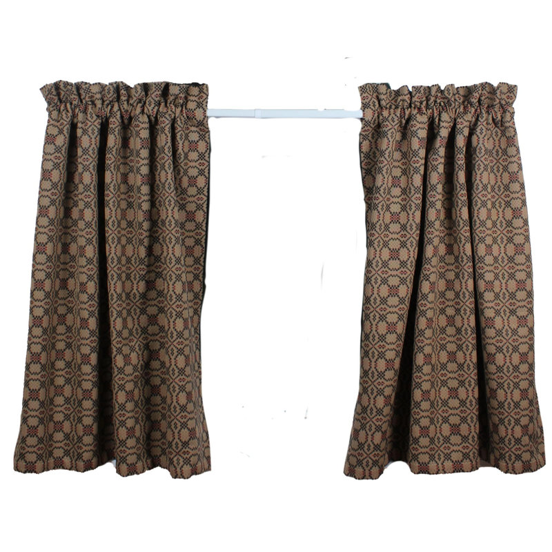 Abstract Ruffled Window Valance, Black 
