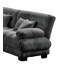 Canapé-lit modulaire en chenille gris avec 2 repose-pieds, 2 coussins lombaires et 2 coussins décoratifs pour petit salon