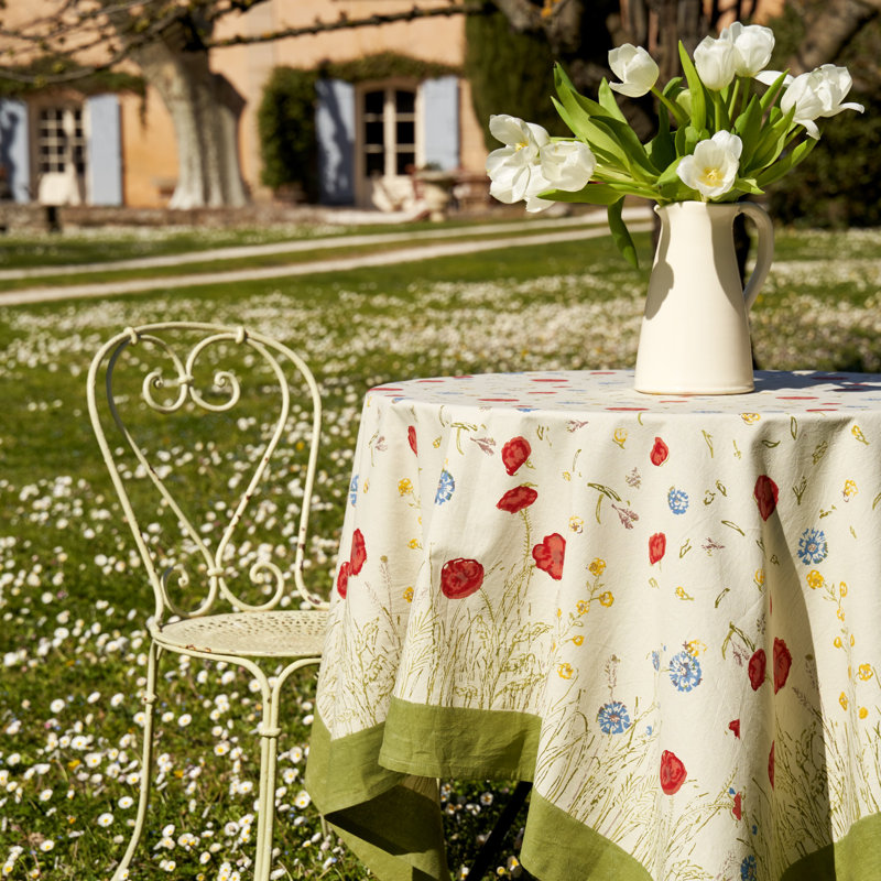 Springfields Handmade Floral Tablecloth, 71" W x 71" L