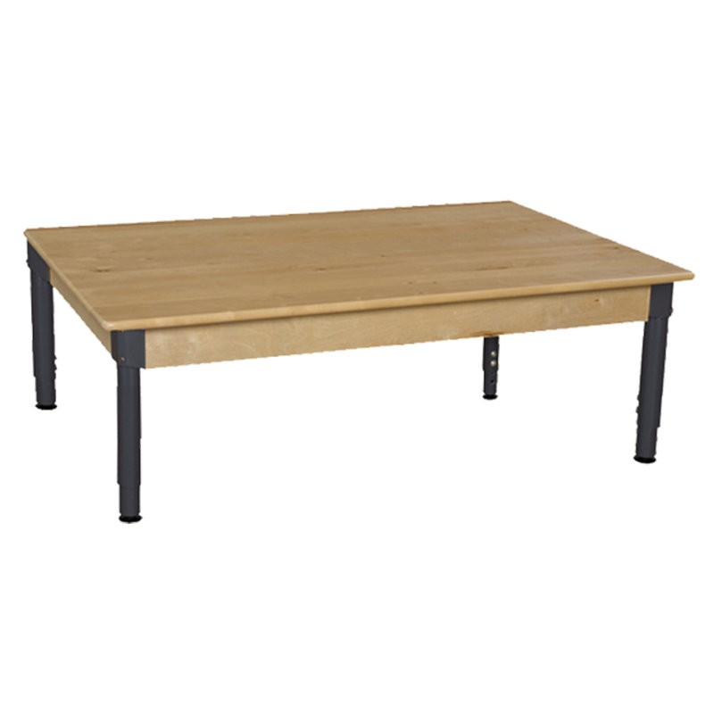 Table rectangulaire en bois franc à hauteur réglable, L 48 po x l 24 po, Non, 13 po à 18 po