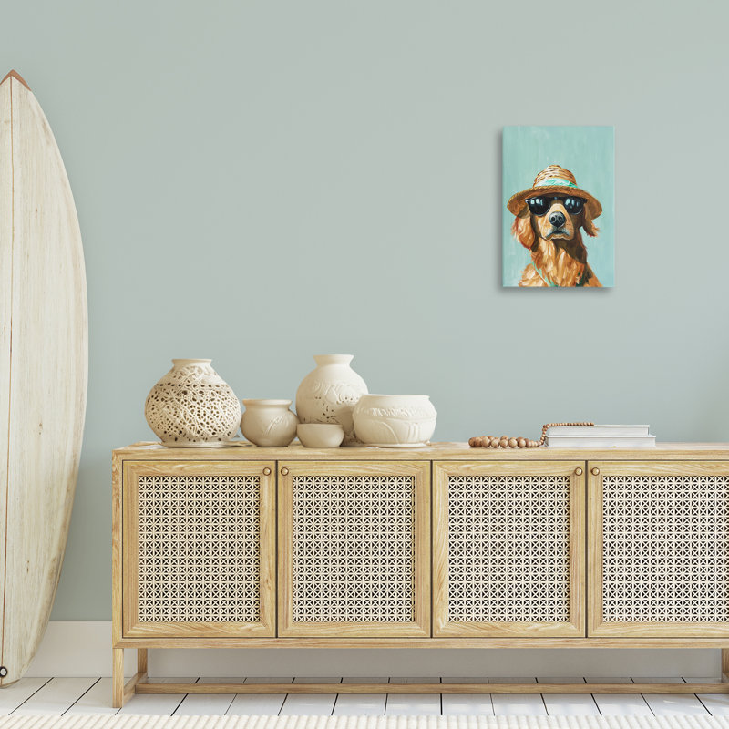 «Beach Ready Dog» par Petals Prints Design, H 24 po x l 16 po