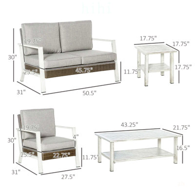 Durable Outdoor Conversation Furniture Set with Aluminum Frames and PE Rattan, Ideal for Patio and Garden Gatherings