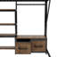 Lit mezzanine double avec bureau et lumière, lit mezzanine en métal avec tablettes de rangement, garde-robe et tiroirs pour garçons