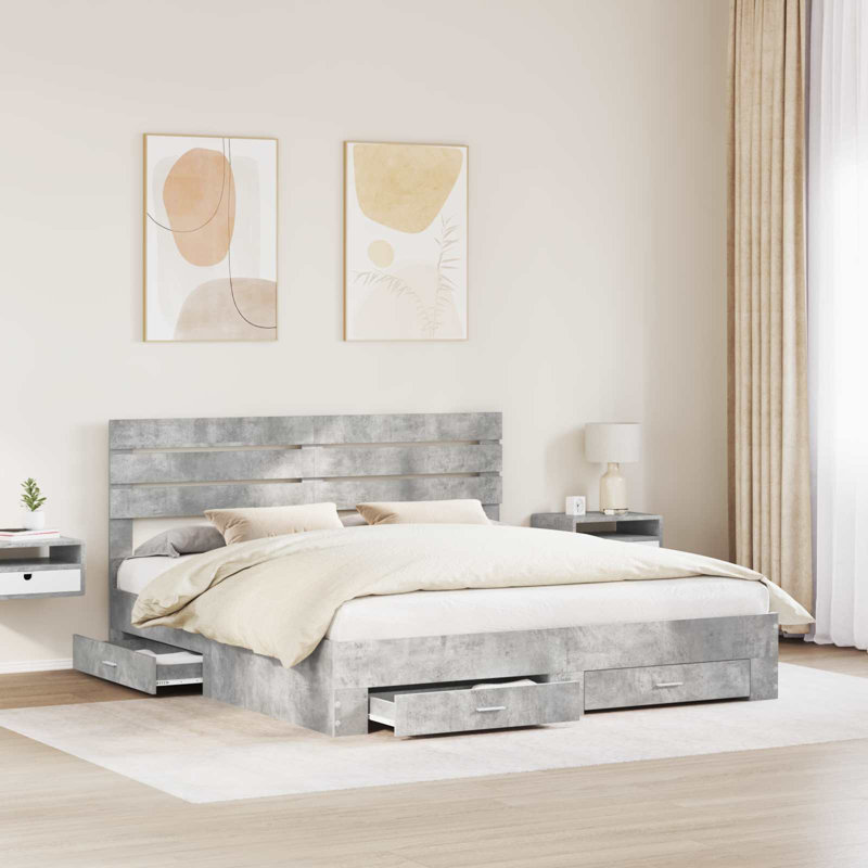 Bed, Concrete Grey, Super King (6')