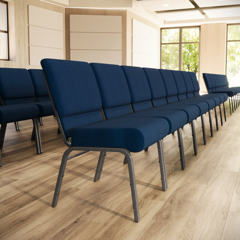 Chaise Stacking Church Stacking, Bleu marine, Veine argentée