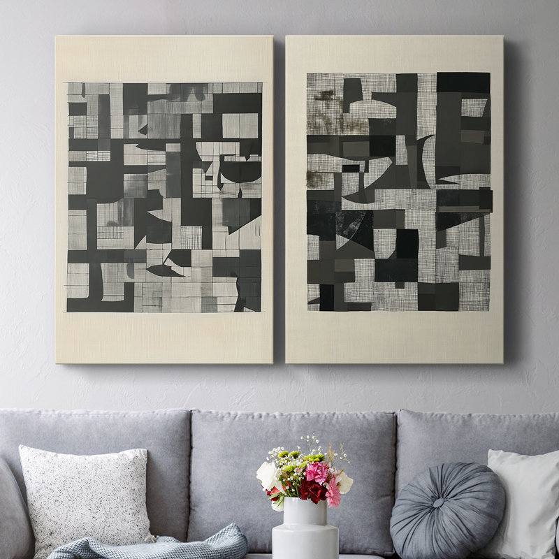 Série ABSTRACT DCCDXC - Toile tendue avec châssis de qualité supérieure - Prêt à être accroché, H 27 po x l 36 po