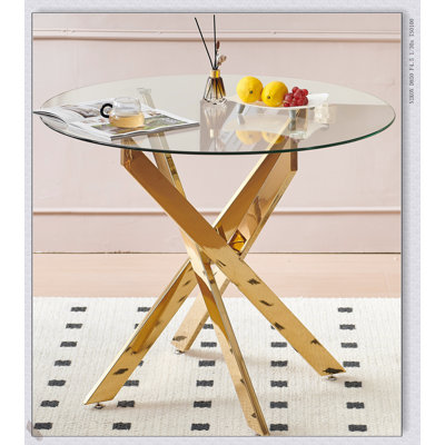 Ensemble repas Mid-Century avec plateau en verre et pieds en métal, idéal pour 4 à 6 personnes, polyvalent pour les repas et les loisirs