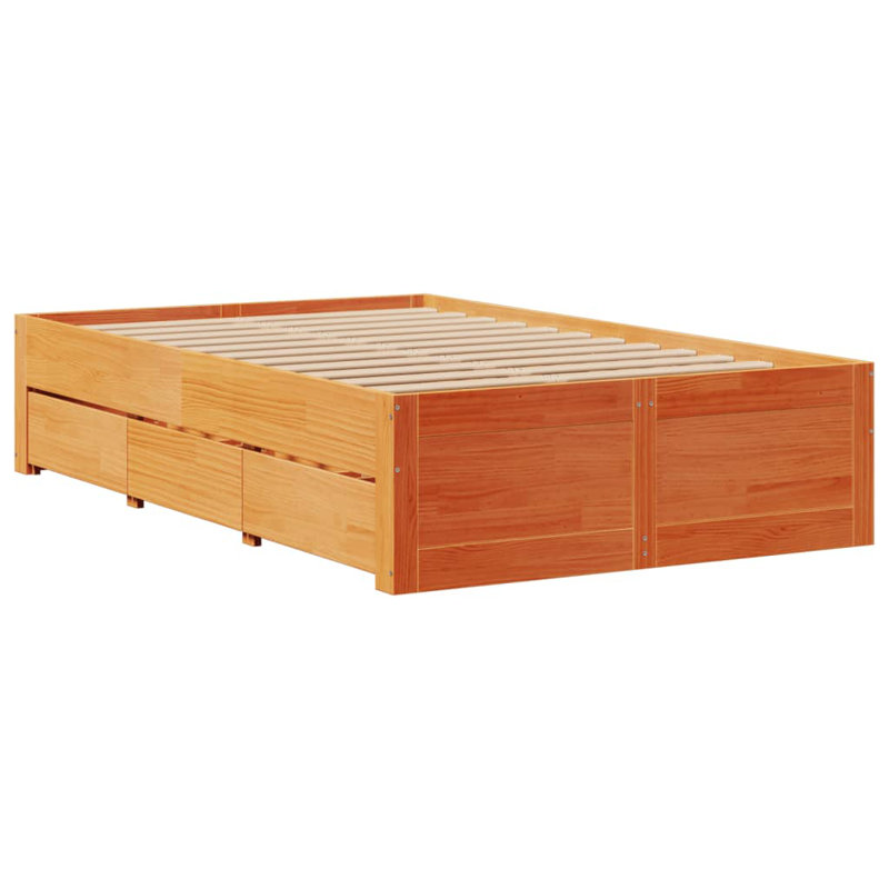 Lagarde Solid Wood Storage Bed, Small Double (4'), Wax Brown